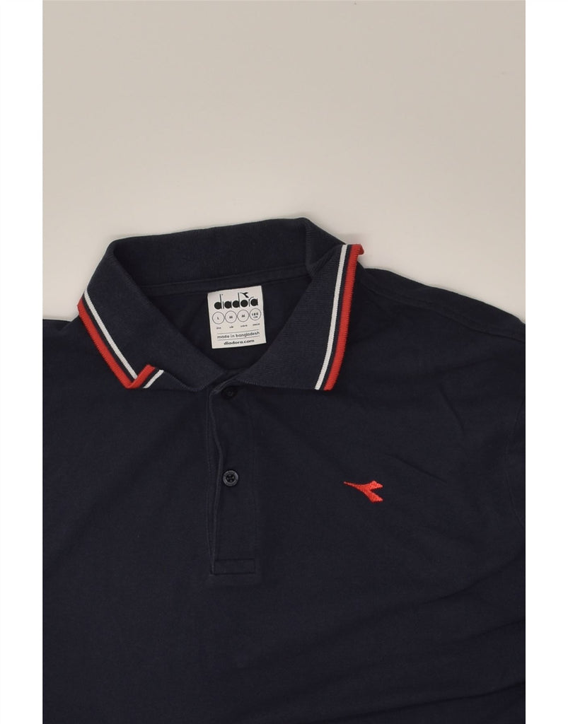 DIADORA Mens Polo Shirt Medium Navy Blue Cotton | Vintage Diadora | Thrift | Second-Hand Diadora | Used Clothing | Messina Hembry 