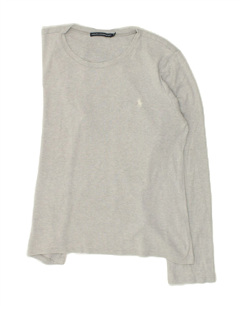 RALPH LAUREN Womens Top Long Sleeve UK 18 XL Grey Cotton | Vintage Ralph Lauren | Thrift | Second-Hand Ralph Lauren | Used Clothing | Messina Hembry 