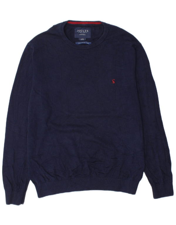 Joules Mens Crew Neck Jumper Sweater Large Navy Blue Cotton