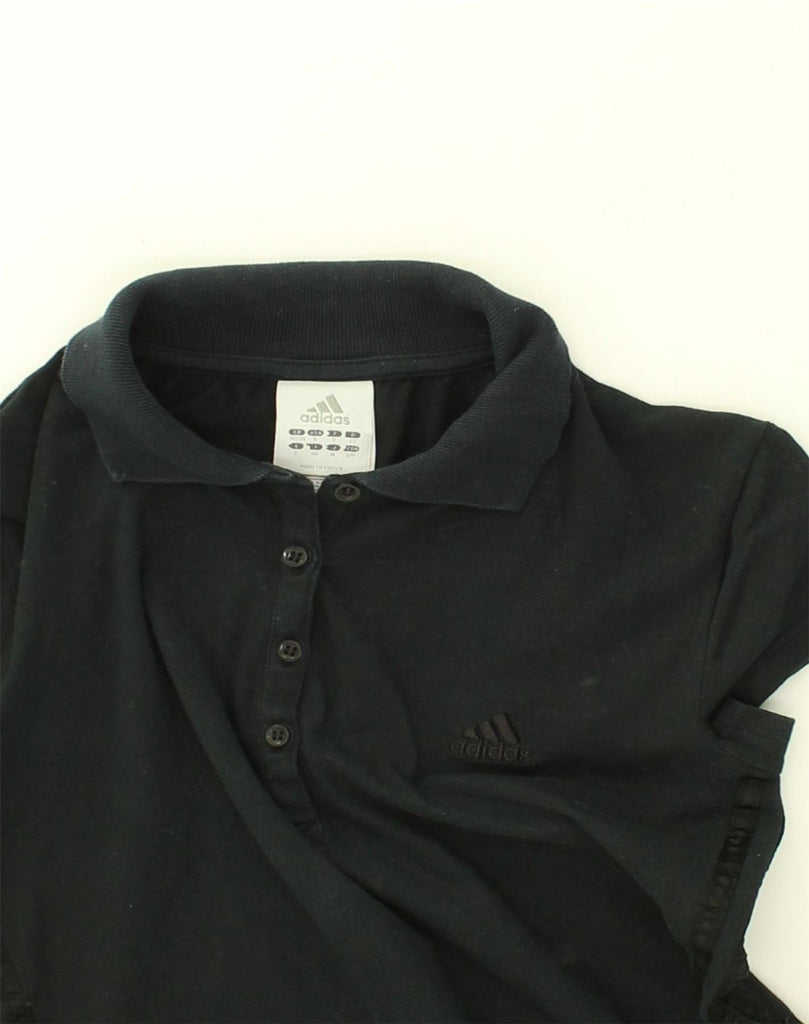 ADIDAS Womens Polo Shirt EU 36 Small Black Cotton | Vintage Adidas | Thrift | Second-Hand Adidas | Used Clothing | Messina Hembry 