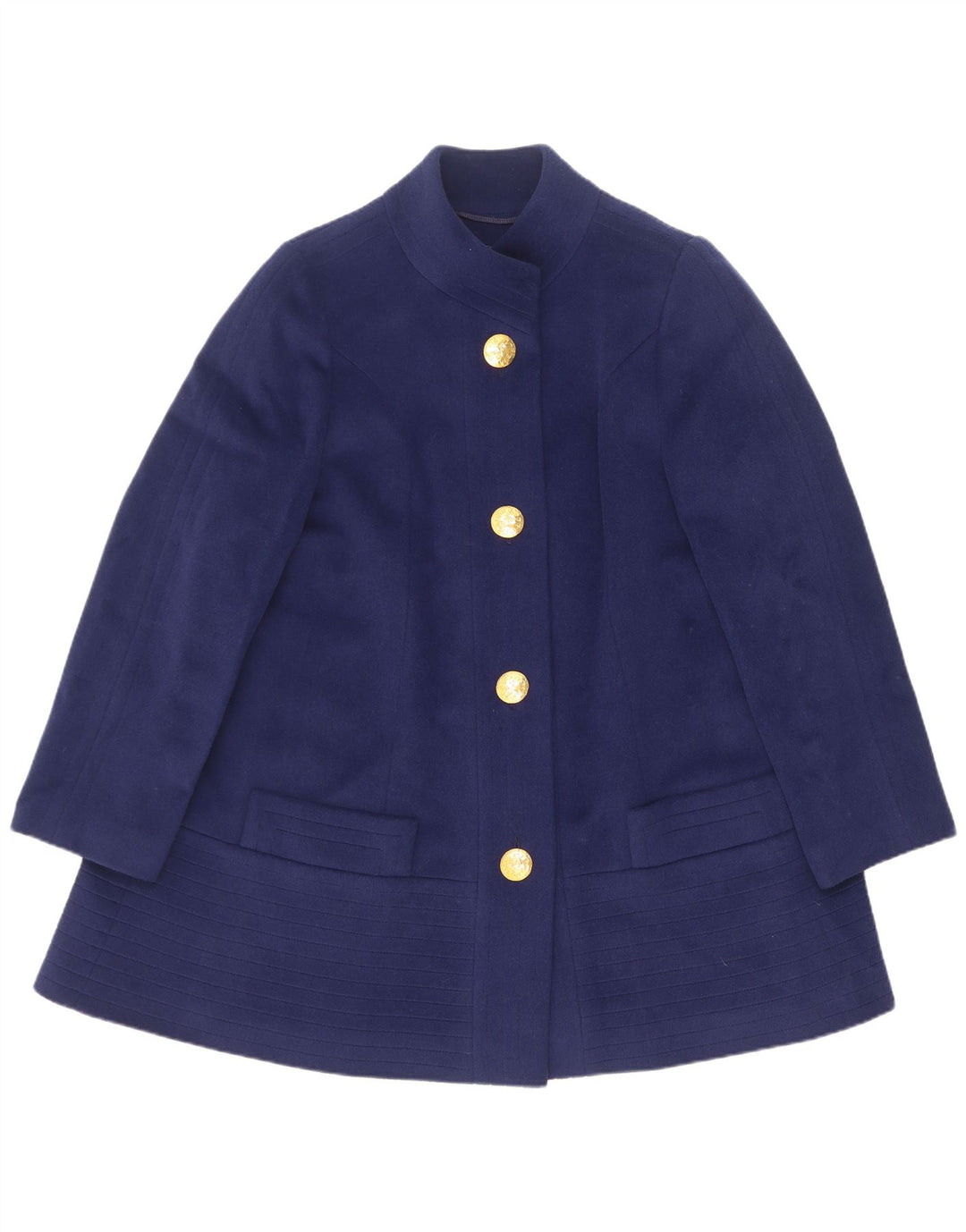 Weill Womens Loose Fit Overcoat EU 40 Medium Navy Blue Wool
