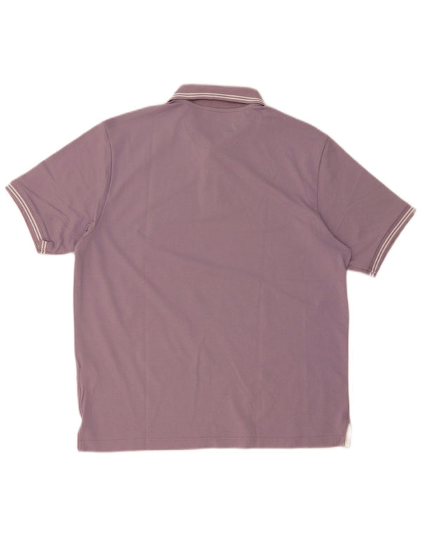 Champion Mens Easy Fit Polo Shirt Medium Purple Striped Cotton