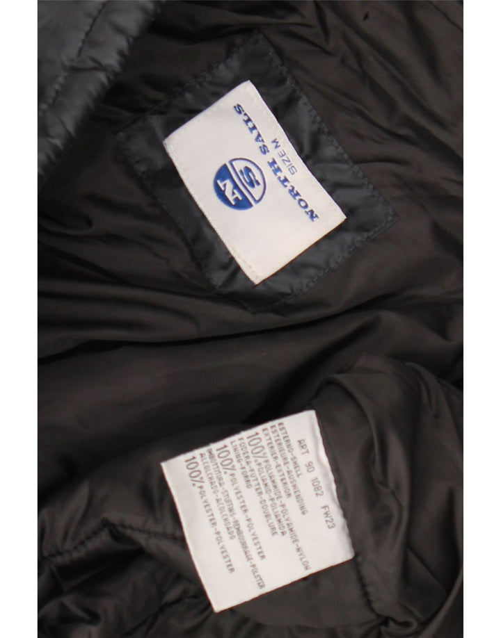 NORTH SAILS Mens Hooded Padded Jacket UK 38 Medium Navy Blue Nylon