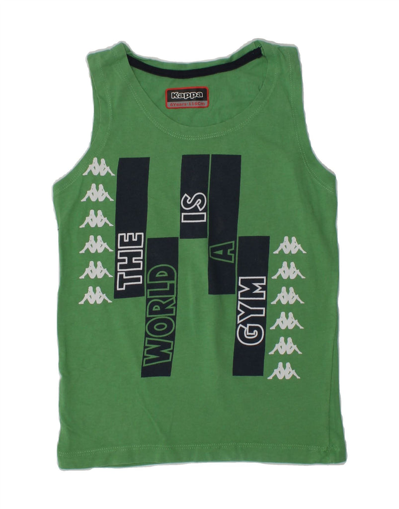 KAPPA Boys Graphic Vest Top 5-6 Years Green | Vintage Kappa | Thrift | Second-Hand Kappa | Used Clothing | Messina Hembry 