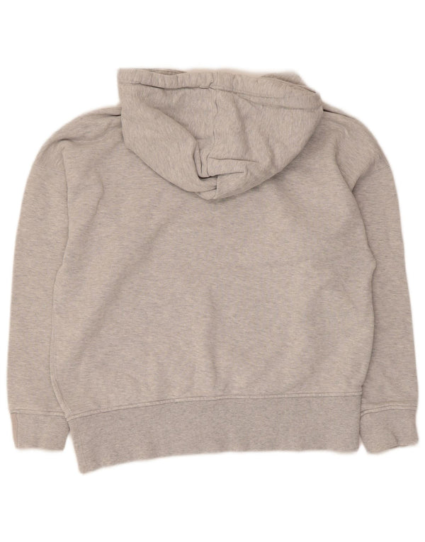 Adidas Womens Hooded Oversized Hoodie Jumper UK 4 XS Grey Flecked Cotton
