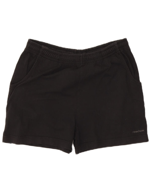 Reebok Womens Sport Shorts UK 14 Large Black Cotton