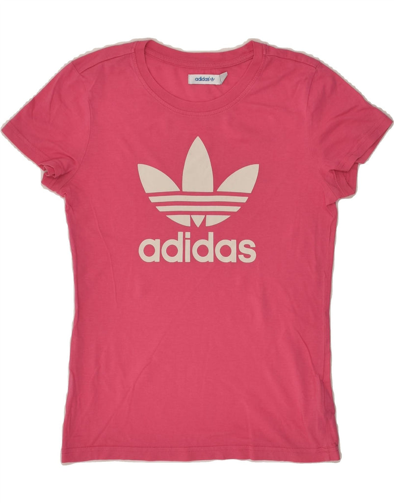 ADIDAS Womens Graphic T-Shirt Top EU 36 Small Pink Cotton | Vintage Adidas | Thrift | Second-Hand Adidas | Used Clothing | Messina Hembry 