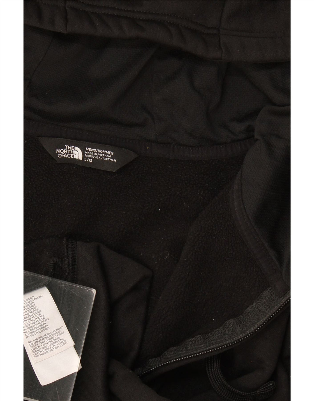 The North Face Mens Zip Hoodie Sweater Large Black Polyester