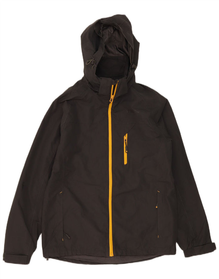 Mountain Warehouse Mens Hooded Rain Jacket UK 36 Small Black Polyester