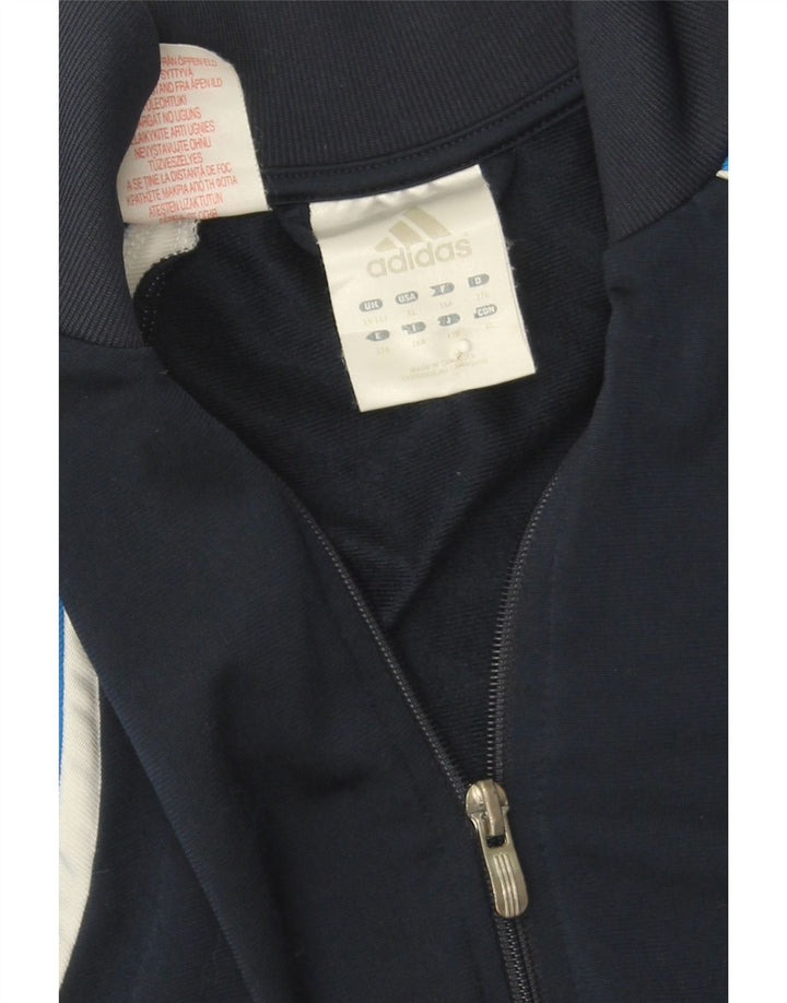 ADIDAS Boys Tracksuit Top Jacket 15-16 Years Navy Blue Colourblock Vintage Adidas and Second-Hand Adidas from Messina Hembry 