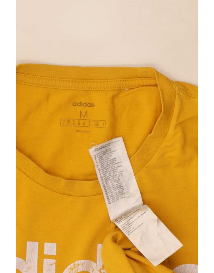 Adidas Mens Graphic T-Shirt Top Medium Yellow Cotton