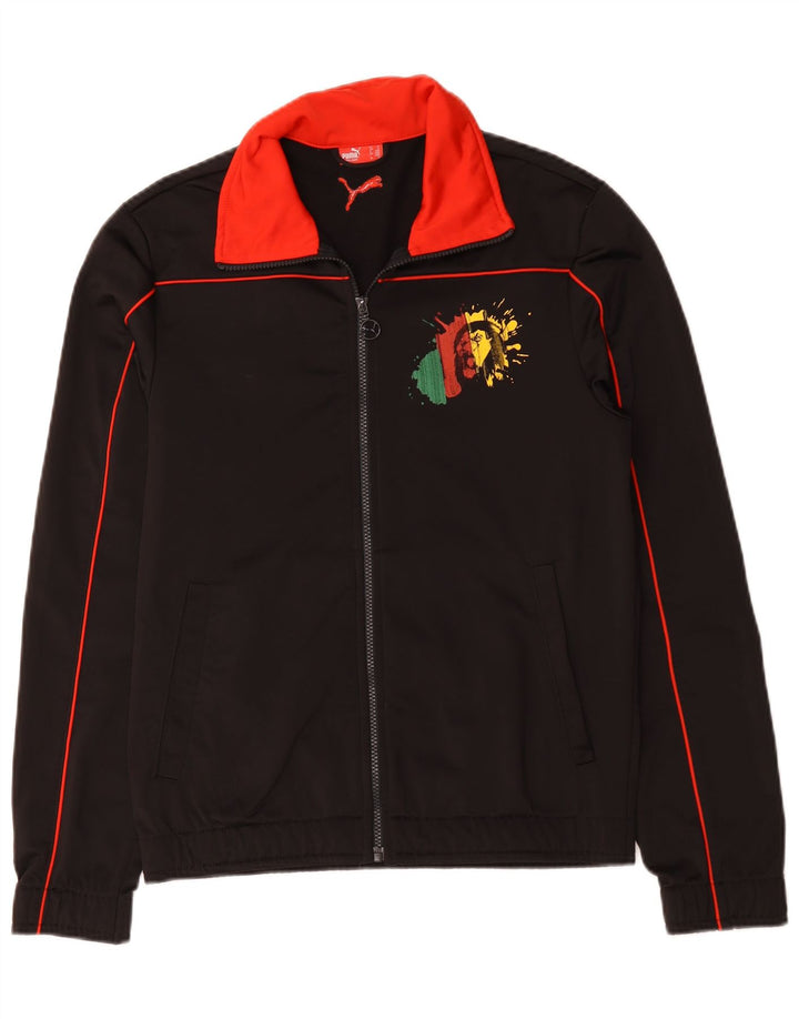 Puma Mens Graphic Tracksuit Top Jacket Medium Black Polyester