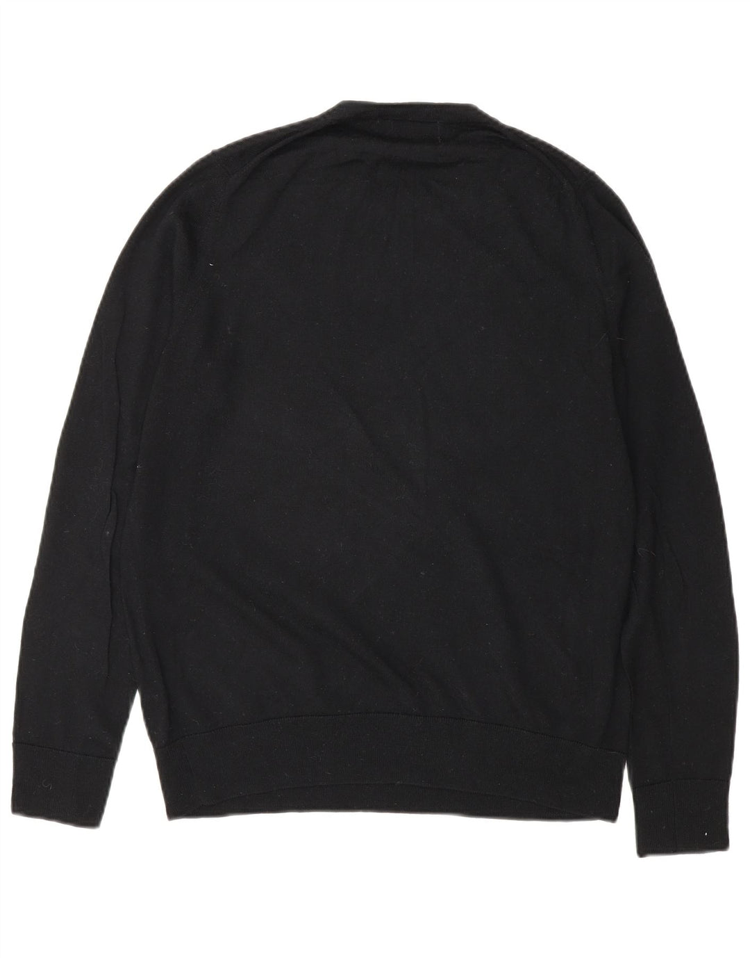 Marks & Spencer Womens Crew Neck Jumper Sweater UK 12 Medium Black Wool