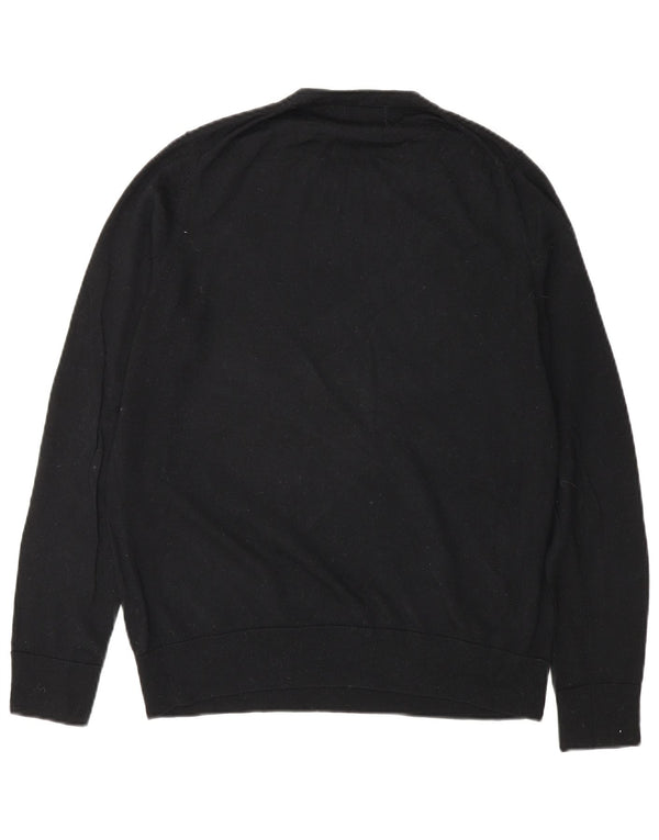 Marks & Spencer Womens Crew Neck Jumper Sweater UK 12 Medium Black Wool