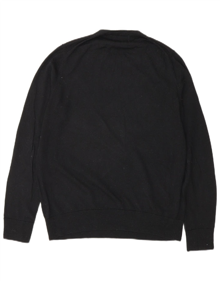 Marks & Spencer Womens Crew Neck Jumper Sweater UK 12 Medium Black Wool