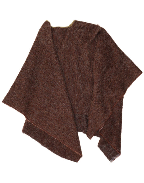 Vintage Womens Asymmetric Poncho Jumper One Size Brown