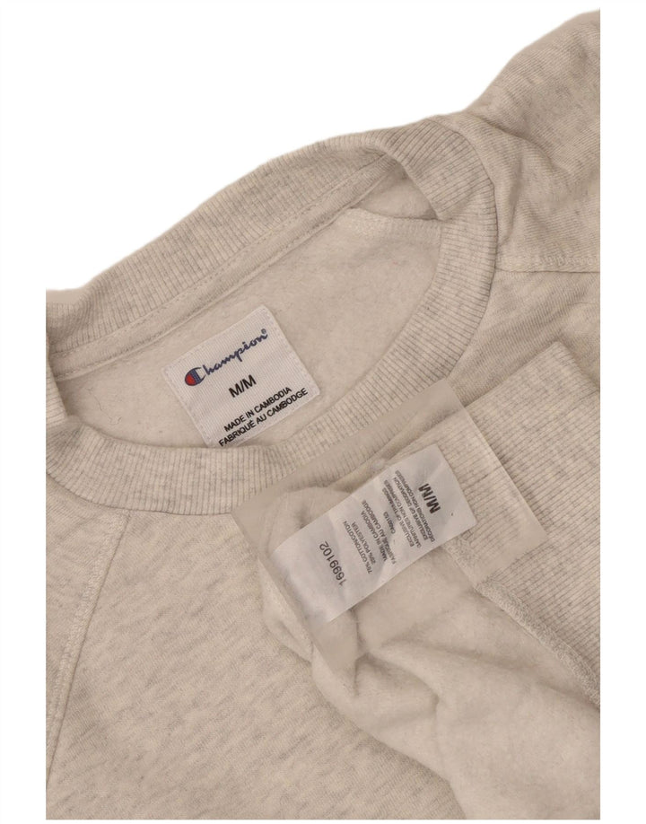 Champion Womens Sweatshirt Jumper UK 14 Medium Grey Cotton