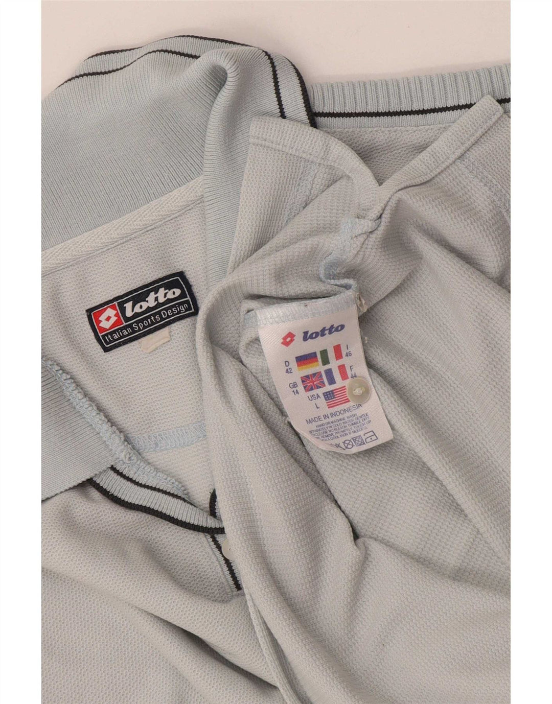 Lotto Womens Polo Shirt UK 14 Large Grey Cotton