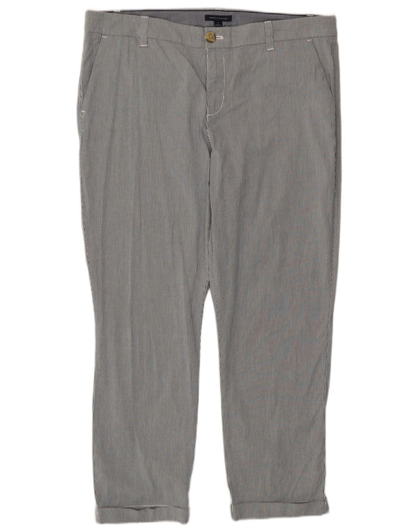 Tommy Hilfiger Womens Cropped Trousers US 14 XL W38 L26 Grey Striped