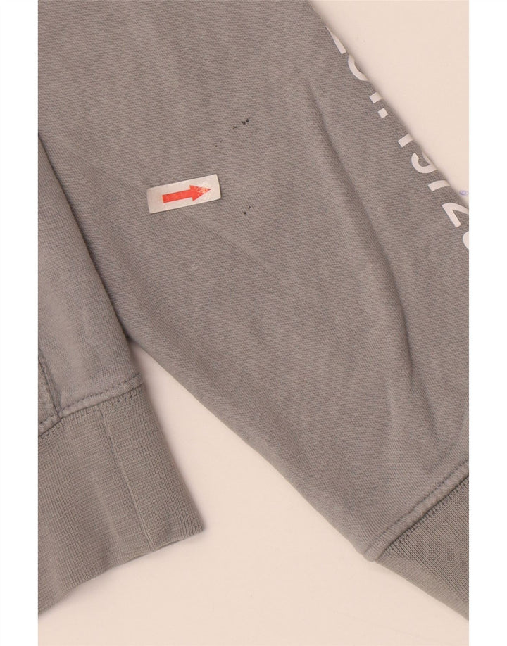 Nike Mens Graphic Hoodie Jumper Small Grey Cotton