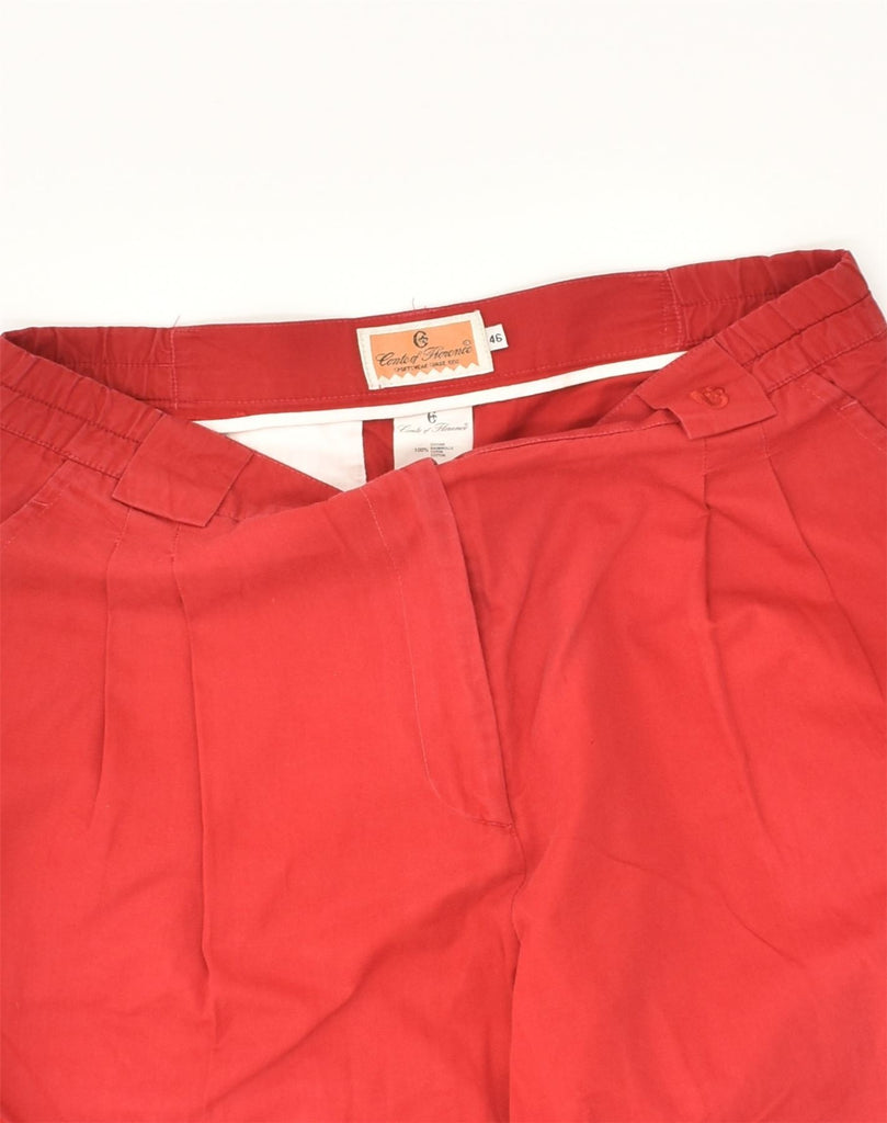 CONTE OF FLORENCE Womens High Waist Chino Shorts IT 46 Large W30 Red | Vintage Conte of Florence | Thrift | Second-Hand Conte of Florence | Used Clothing | Messina Hembry 