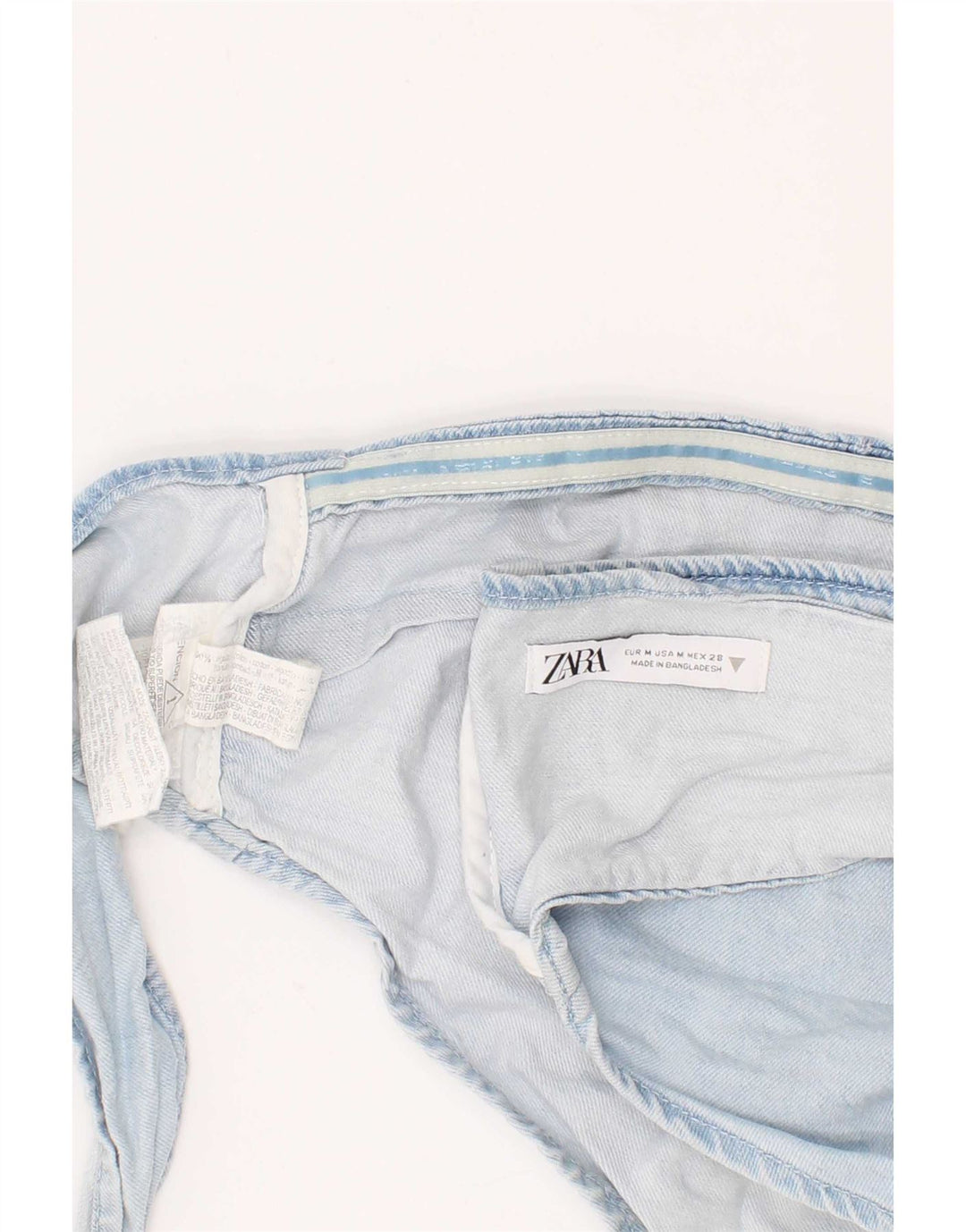 Zara Womens Denim Crop Top Medium Blue Cotton