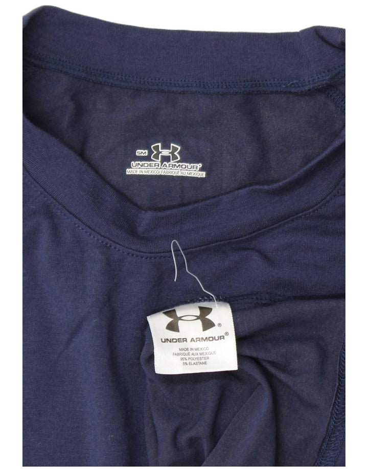 UNDER ARMOUR Mens T-Shirt Top Small Navy Blue Polyester