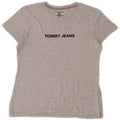 Tommy Hilfiger Womens Graphic T-Shirt Top UK 14 Medium Grey Flecked
