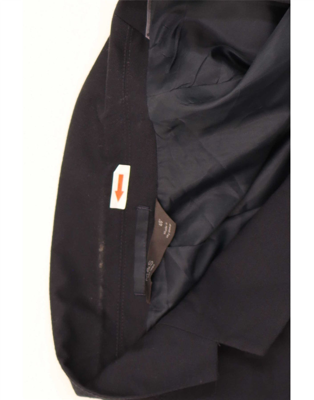 Marks & Spencer Mens 2 Button Blazer Jacket UK 46 3XL Navy Blue Polyester