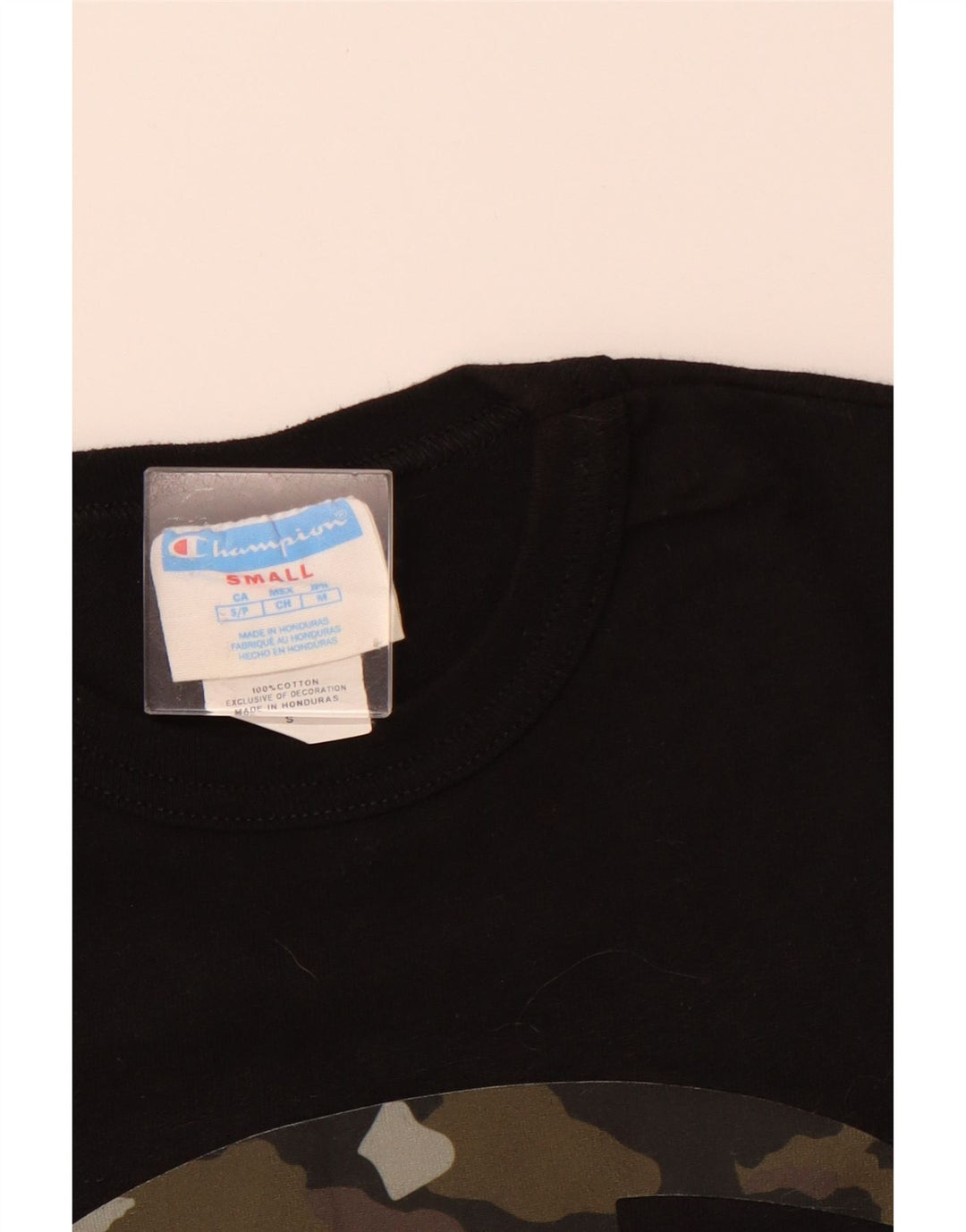 CHAMPION Mens Graphic T-Shirt Top Small Black Cotton