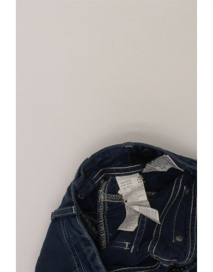 SISLEY Boys Denim Shorts 7-8 Years Medium W23 Blue Cotton Vintage Sisley and Second-Hand Sisley from Messina Hembry 