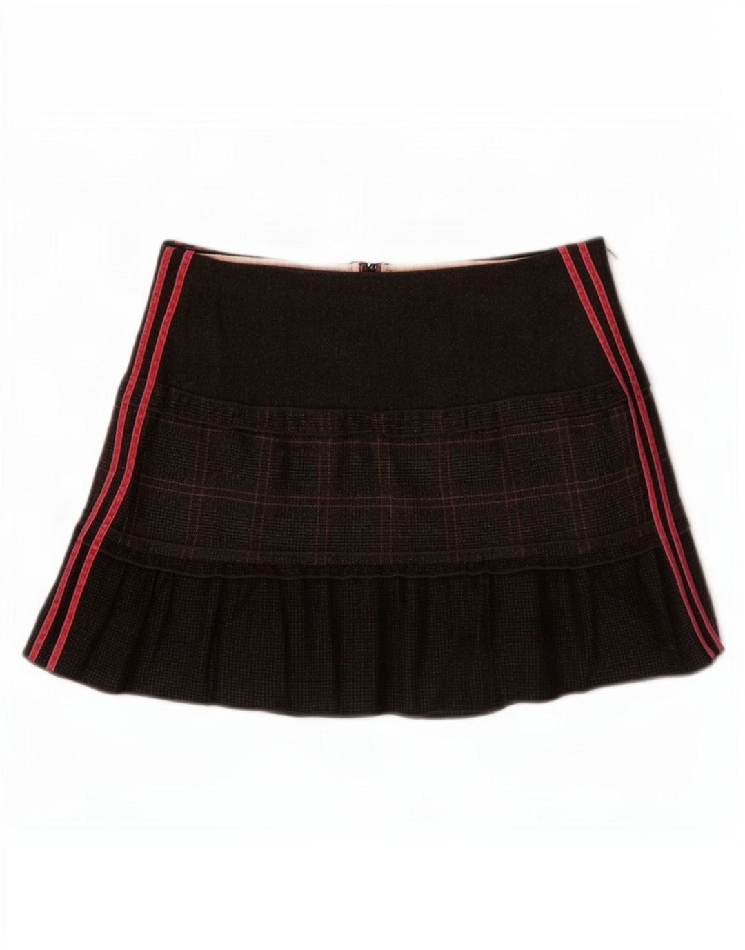 Benetton Womens Mini Skirt IT 44 Medium W30 Grey Check Virgin Wool