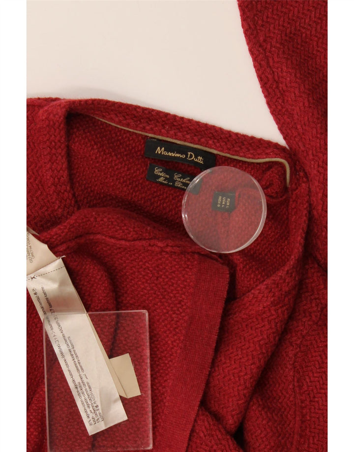 Massimo Dutti Mens Crew Neck Jumper Sweater Large Red Cotton