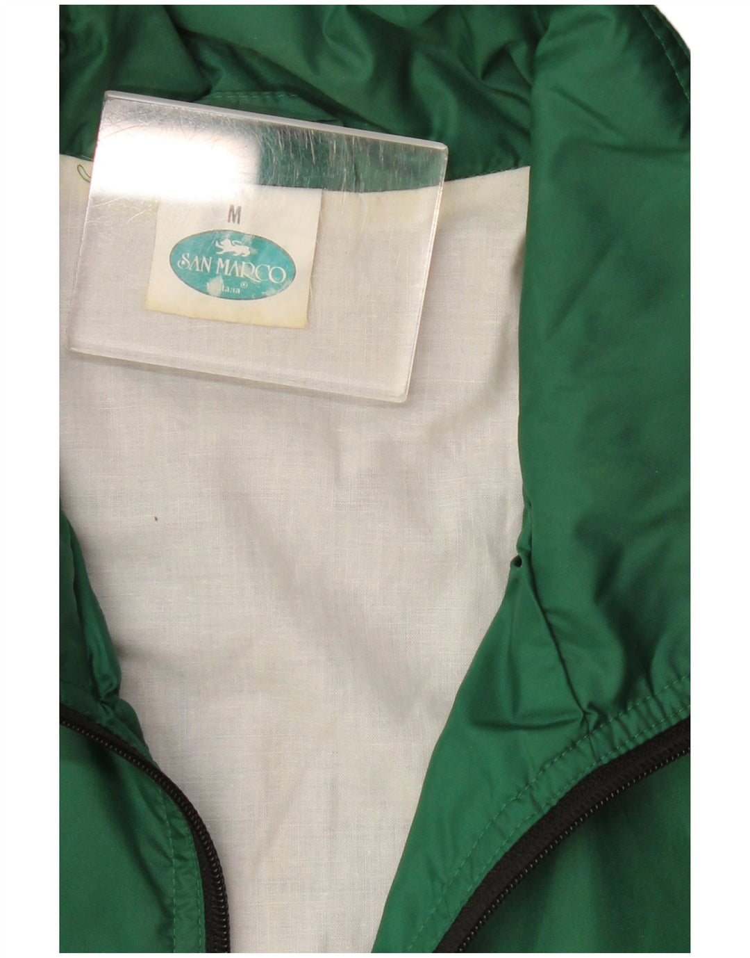 San Marco Mens Hooded Tracksuit Top Jacket Medium Green Colourblock