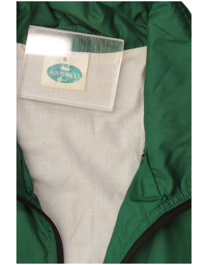 San Marco Mens Hooded Tracksuit Top Jacket Medium Green Colourblock