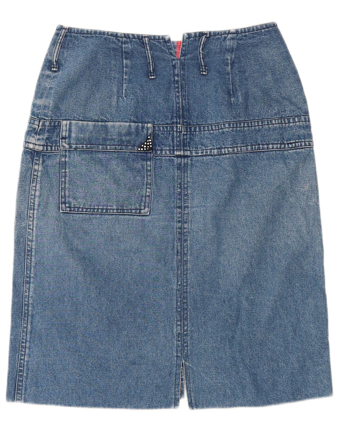 POP 84 Womens Denim Skirt IT 42 Medium W28 Blue Cotton