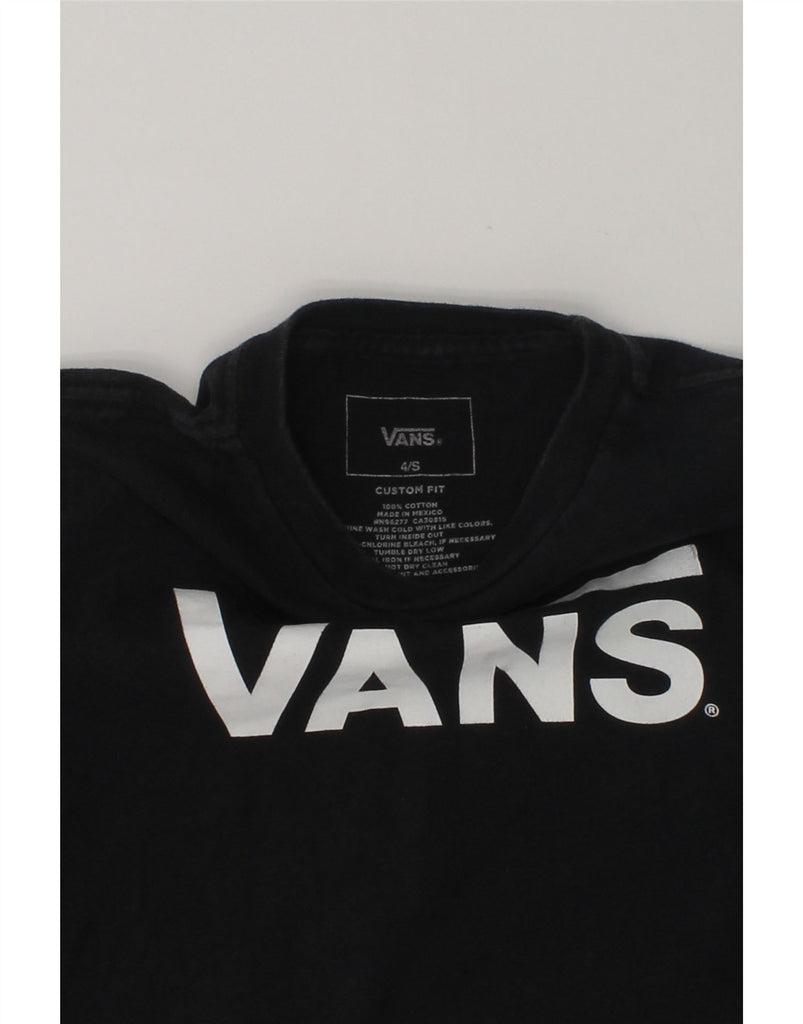 VANS Boys Custom Fit Graphic T-Shirt Top 4-5 Years Black Cotton | Vintage Vans | Thrift | Second-Hand Vans | Used Clothing | Messina Hembry 