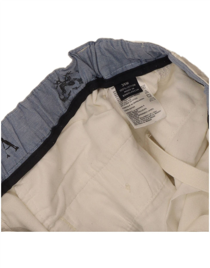 Nautica Mens Cargo Shorts W34 Large White Cotton