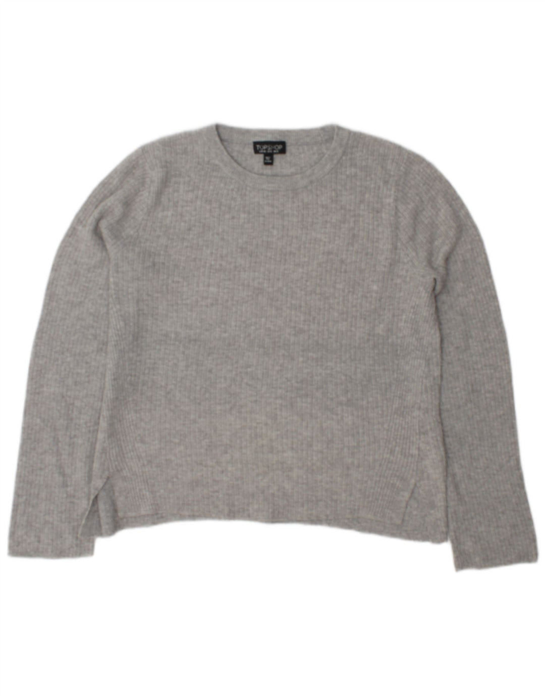 Topshop Womens Boat Neck Jumper Sweater UK 12 Medium Grey Viscose