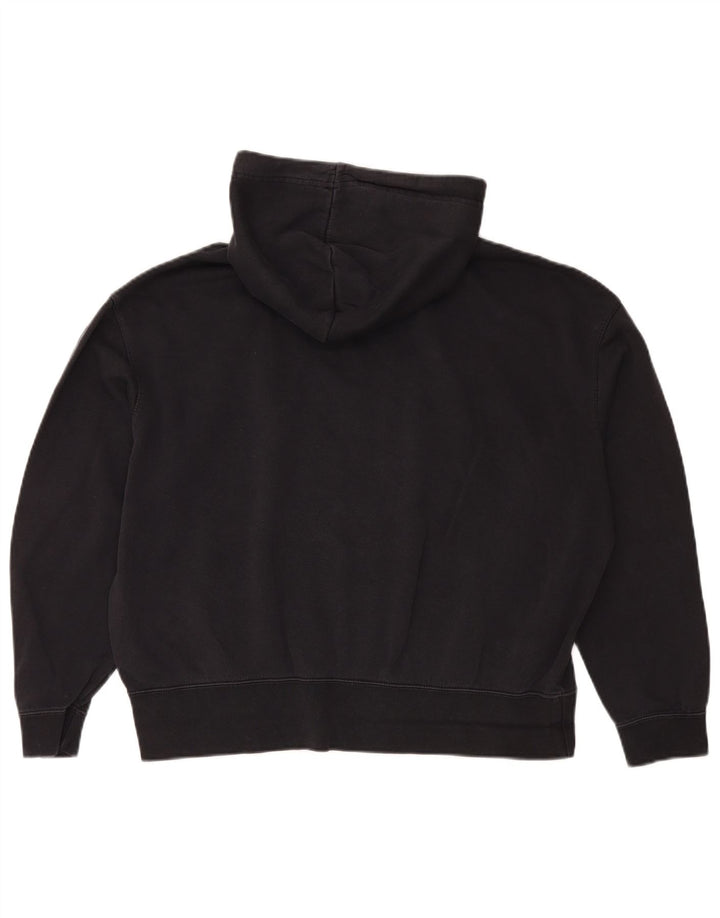 Nike Womens Oversized Hoodie Jumper UK 14 Medium Black Cotton