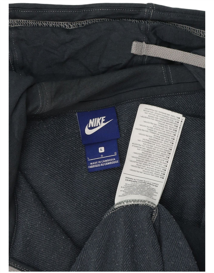 Nike Mens Zip Hoodie Sweater Large Navy Blue Cotton