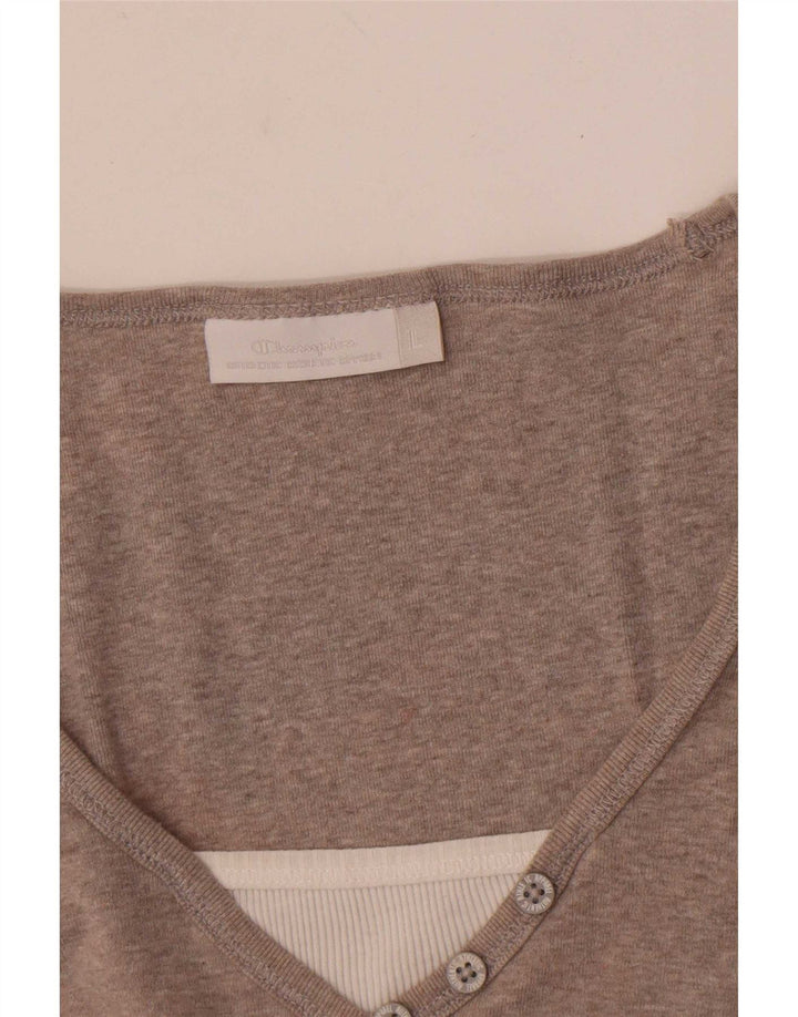 Champion Womens T-Shirt Top UK 14 Large Grey Colourblock