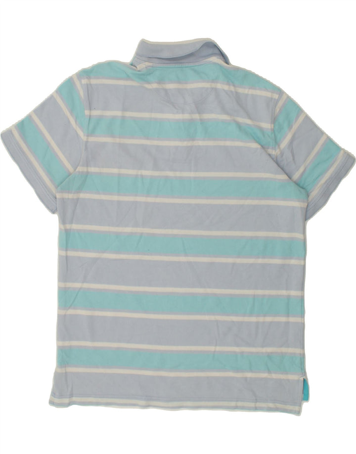 IZOD Mens Polo Shirt XL Blue Striped Cotton Vintage Izod and Second-Hand Izod from Messina Hembry 