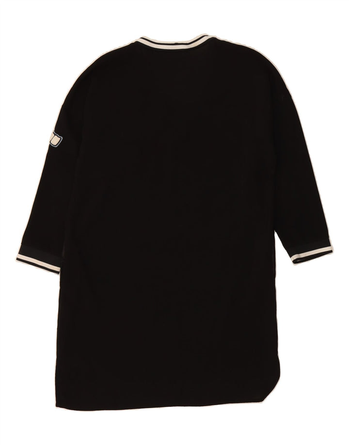 ZARA Womens 3/4 Sleeve Jumper Dress UK 14 Medium Black Polyester Vintage Zara and Second-Hand Zara from Messina Hembry 