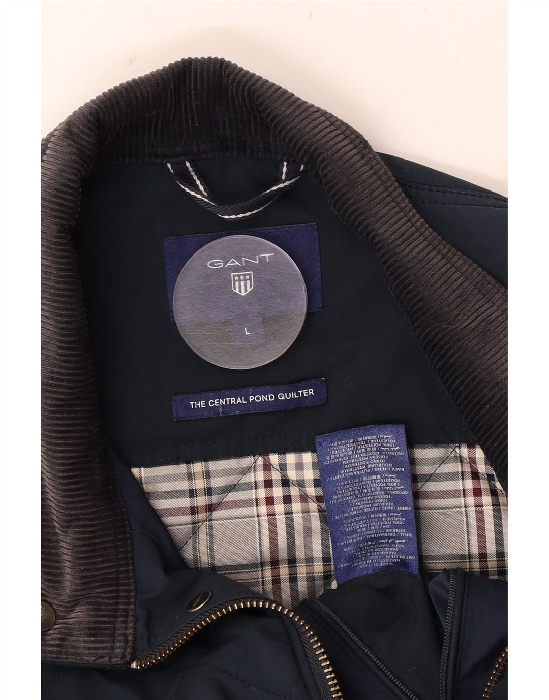 Gant Mens Quilted Jacket UK 40 Large Navy Blue Polyester