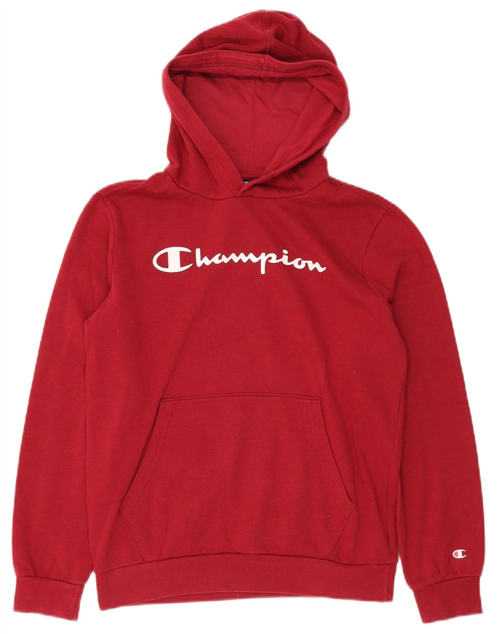 CHAMPION Boys Graphic Hoodie Jumper 13-14 Years XL Red