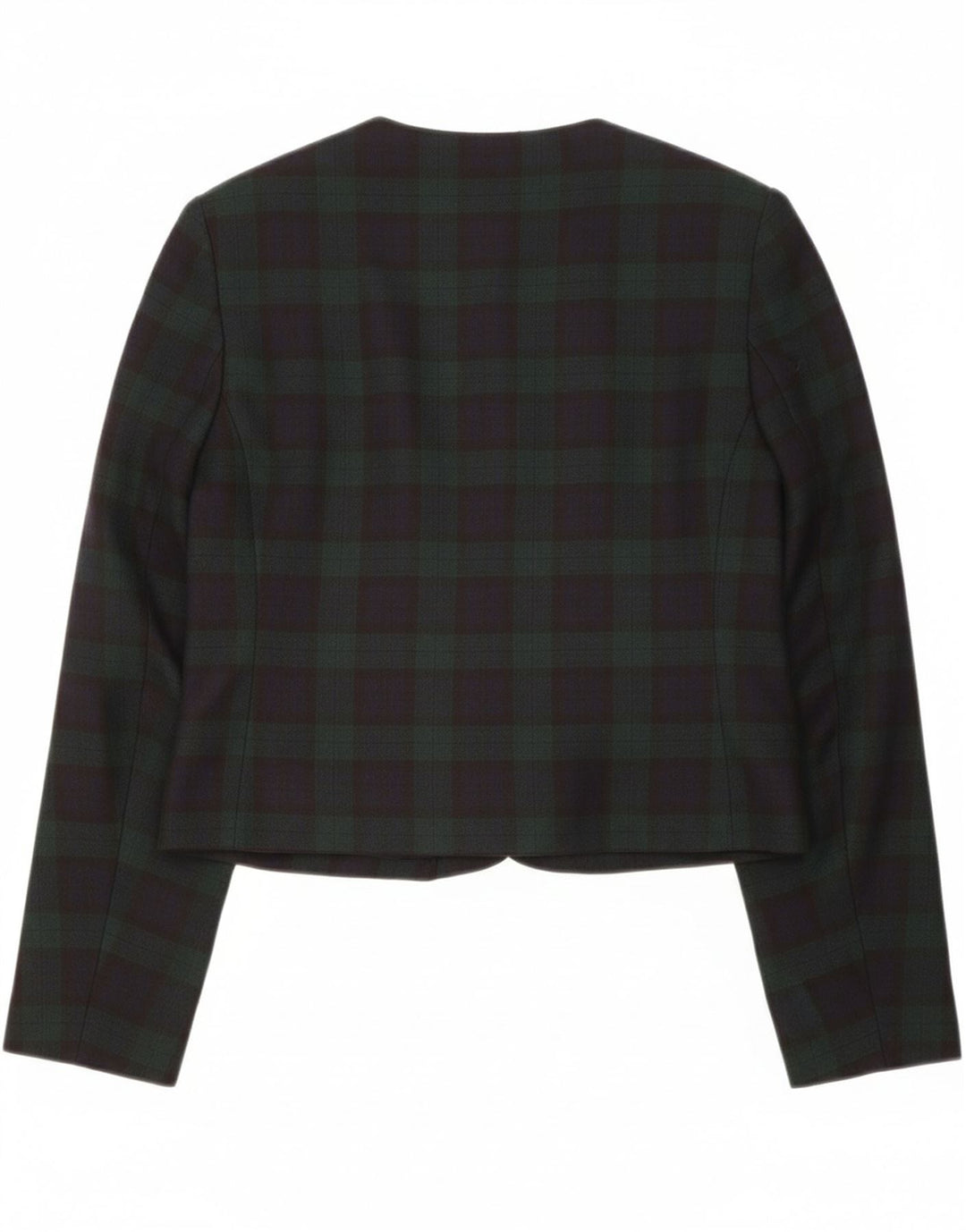 RICHARDS Womens Crop 3 Button Blazer Jacket UK 12 Medium  Green Check