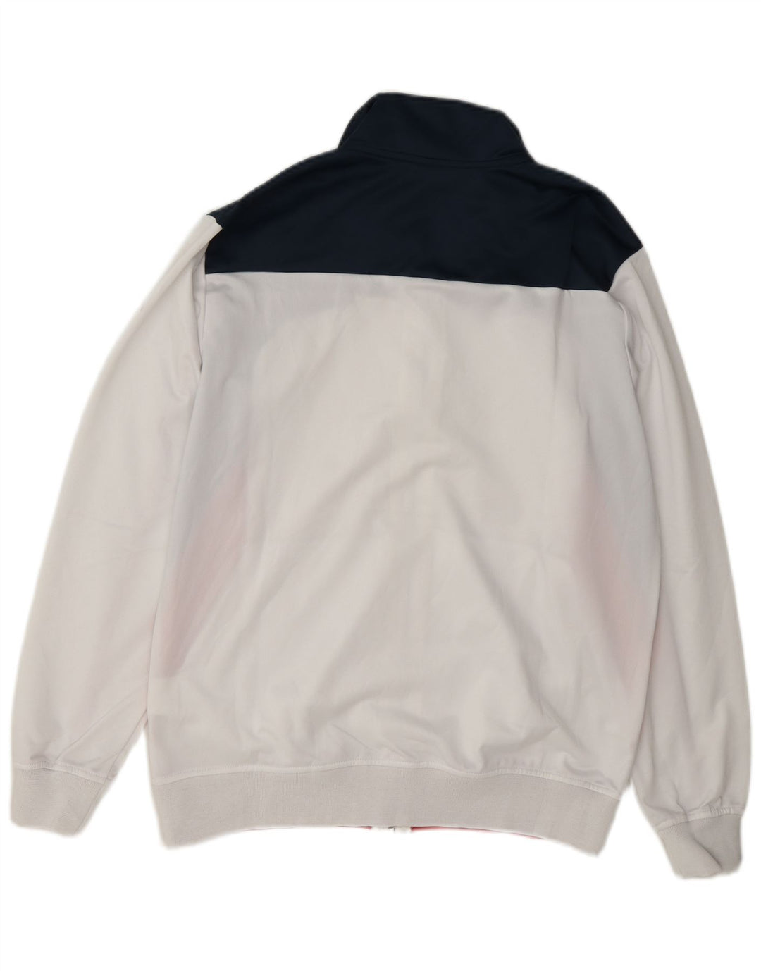 Asics Mens Tracksuit Top Jacket Small White Colourblock Polyester
