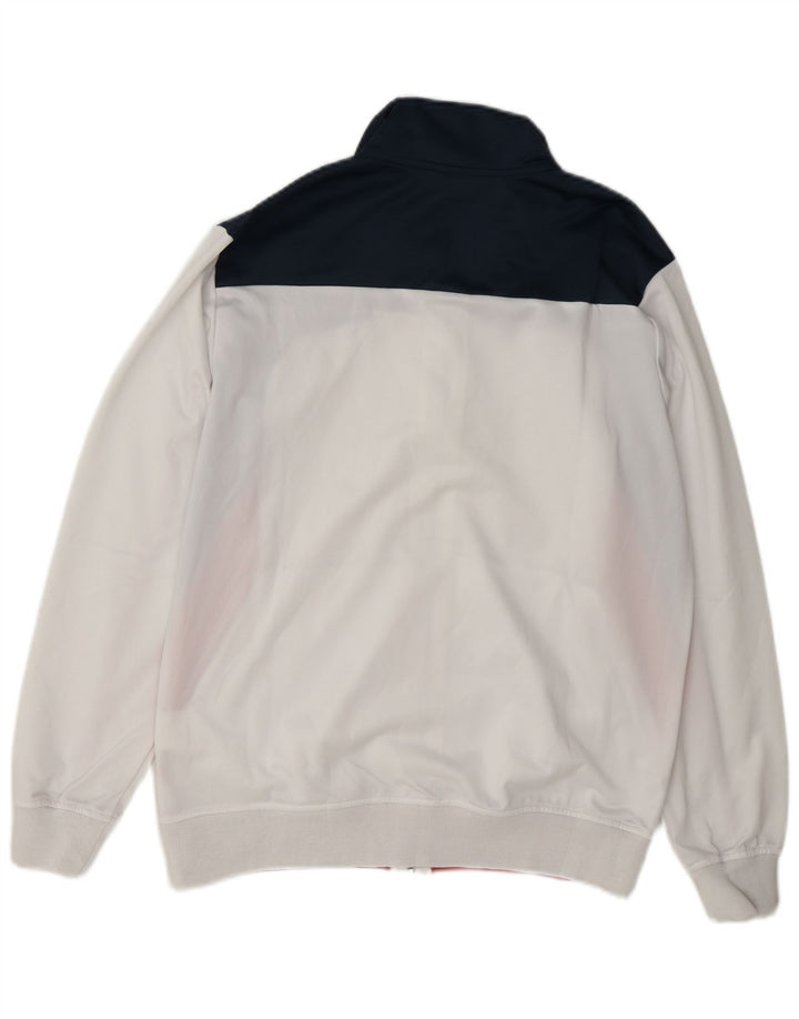 Asics Mens Tracksuit Top Jacket Small White Colourblock Polyester