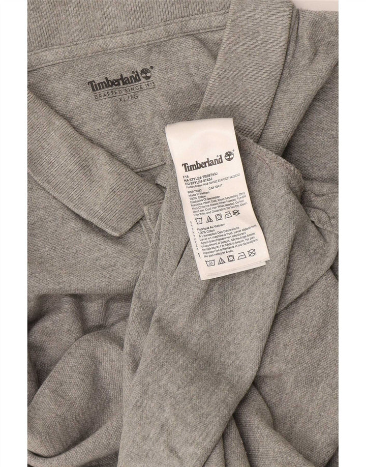 Timberland Mens Polo Shirt XL Grey Flecked Cotton